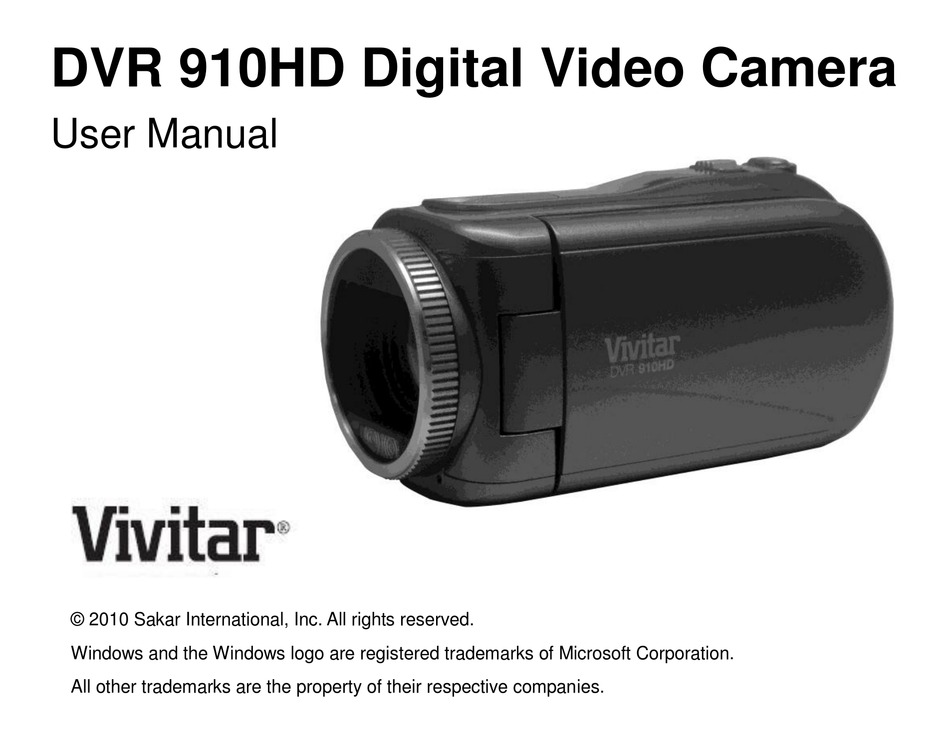 Vivitar Dvr 910hd User Manual Pdf Download Manualslib