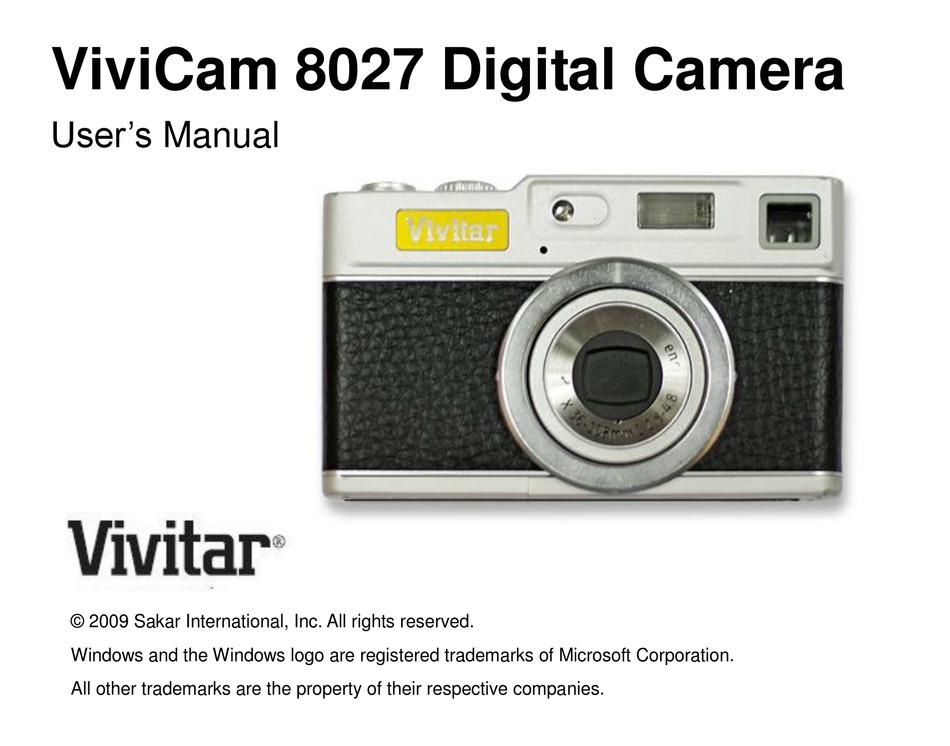 VIVITAR VIVICAM 8027 USER MANUAL Pdf Download | ManualsLib