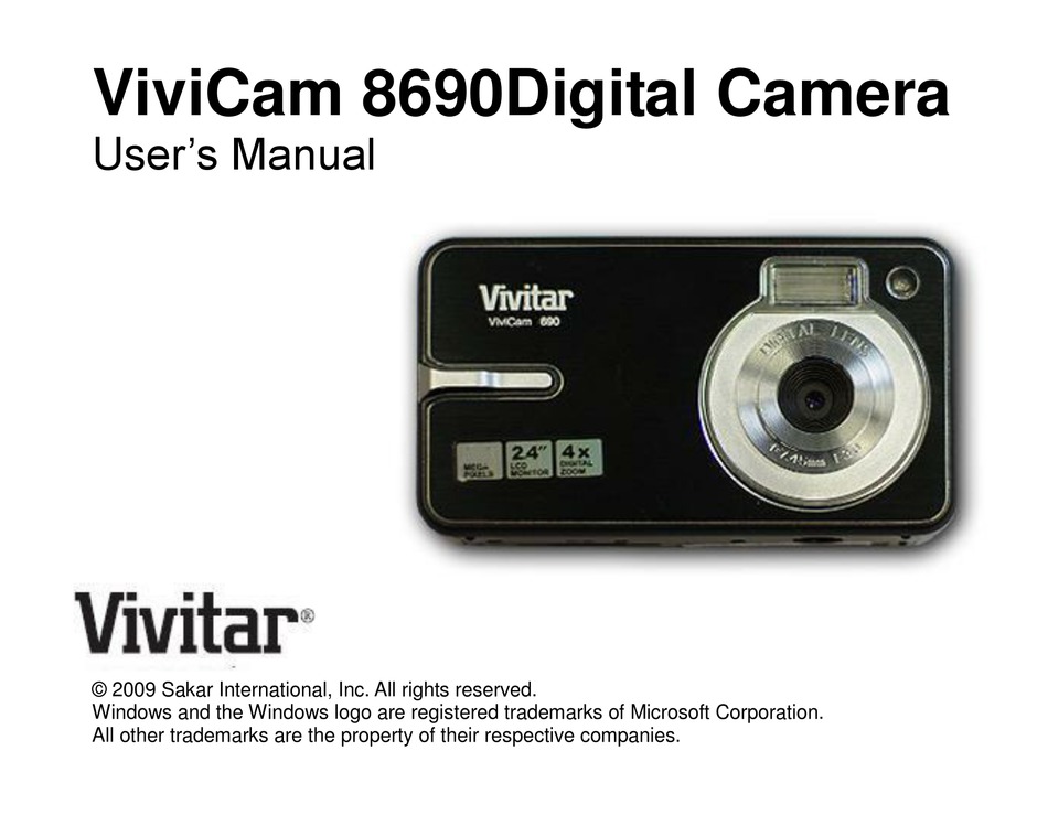 Vivitar Vivicam 8690 User Manual Pdf Download Manualslib
