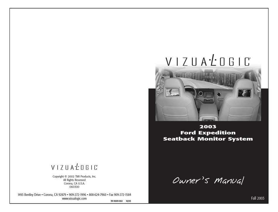 VIZUALOGIC 2003 OWNER'S MANUAL Pdf Download ManualsLib