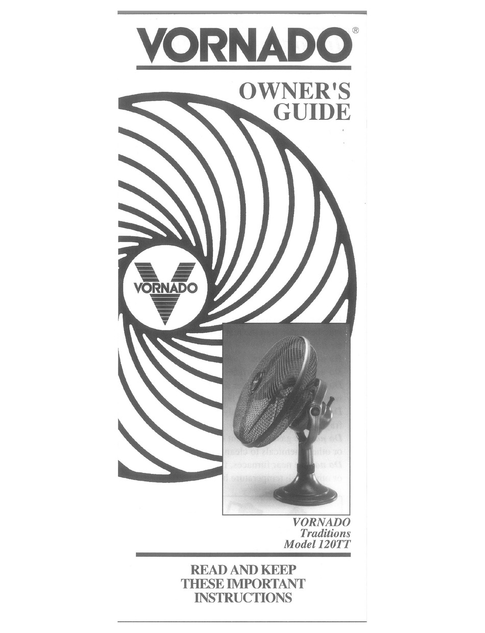 VORNADO TRADITIONS 120TT OWNER'S MANUAL Pdf Download ManualsLib