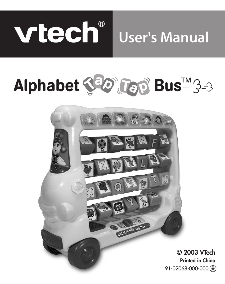VTECH ALPHABET TAP TAP BUS USER MANUAL Pdf Download ManualsLib