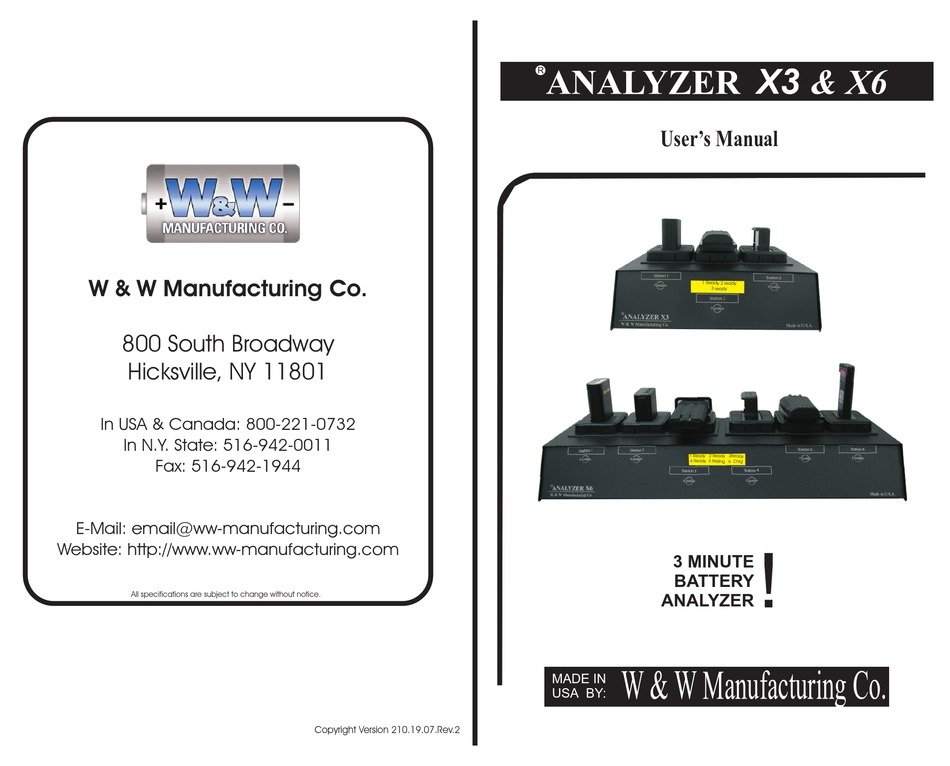 W & W MANUFACTURING X3 & X6 USER MANUAL Pdf Download ManualsLib
