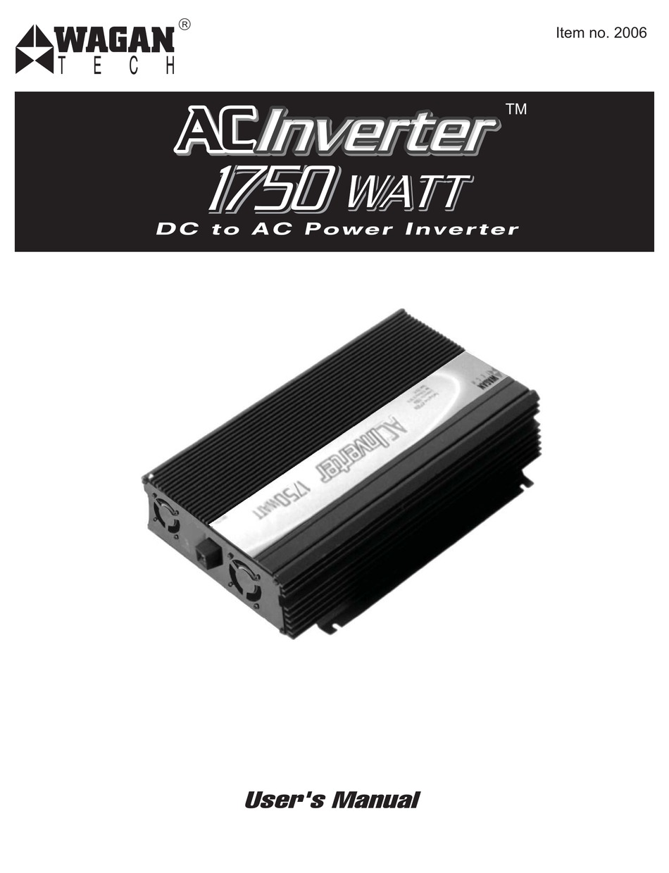 WAGAN INVERTER USER MANUAL Pdf Download ManualsLib