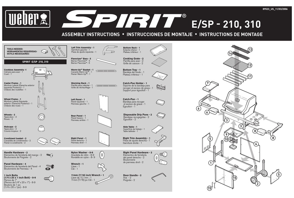 WEBER 210 ASSEMBLY INSTRUCTIONS Pdf Download ManualsLib