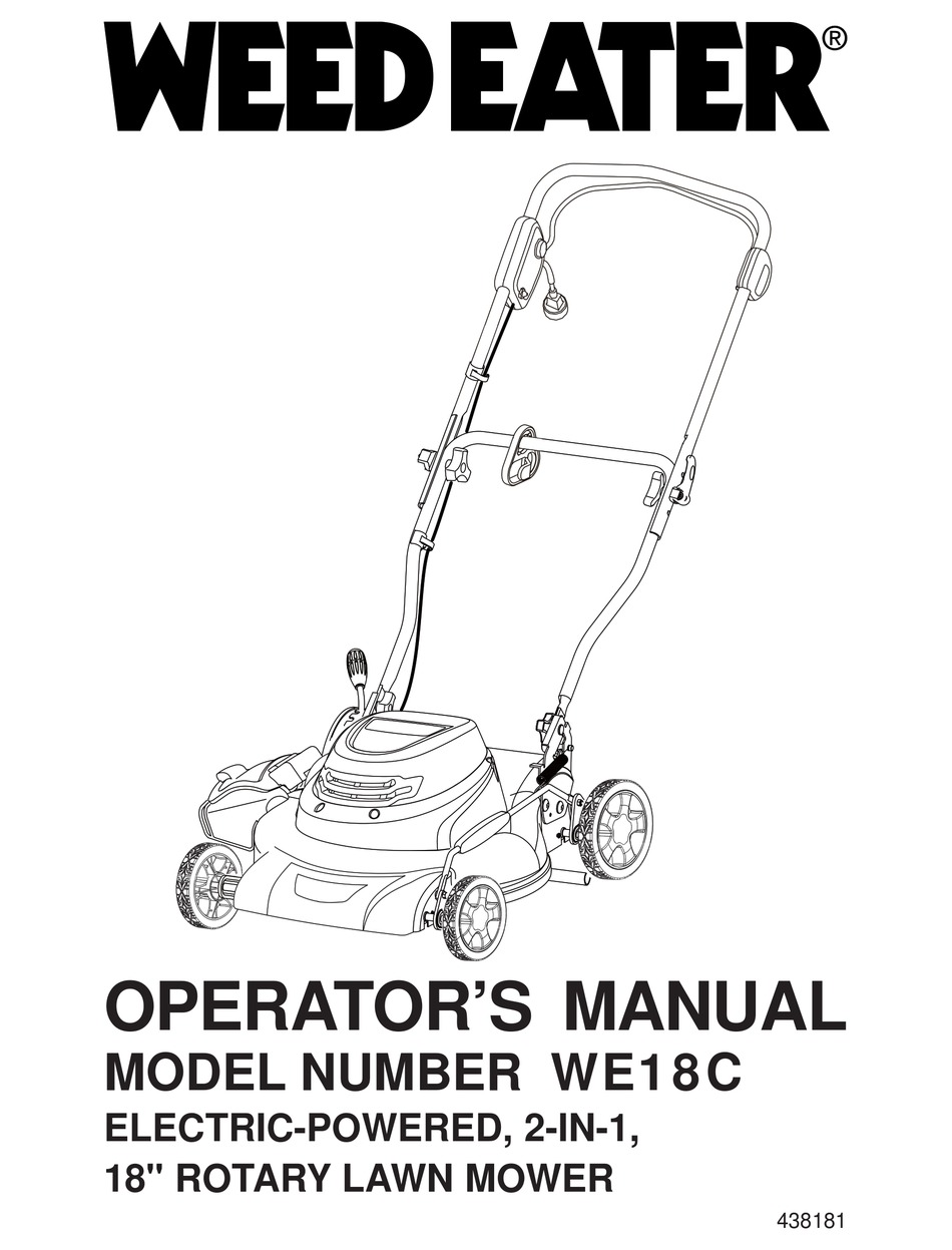 WEED EATER 438181 OPERATOR