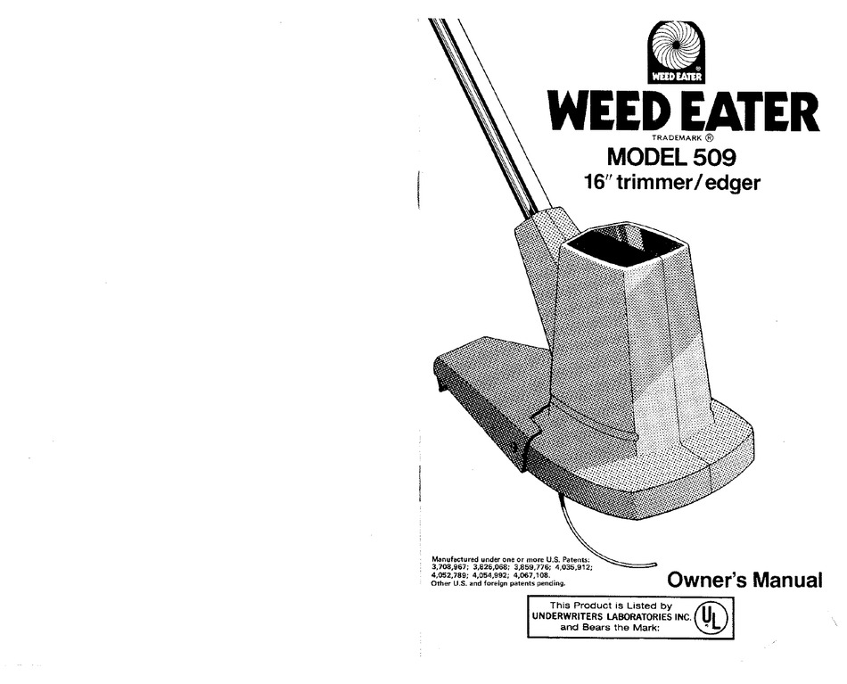 WEED EATER 509 OWNER'S MANUAL Pdf Download ManualsLib