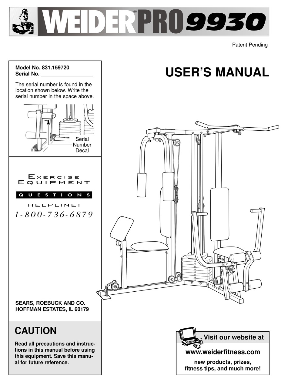 Weider pro best sale 9930 workout chart