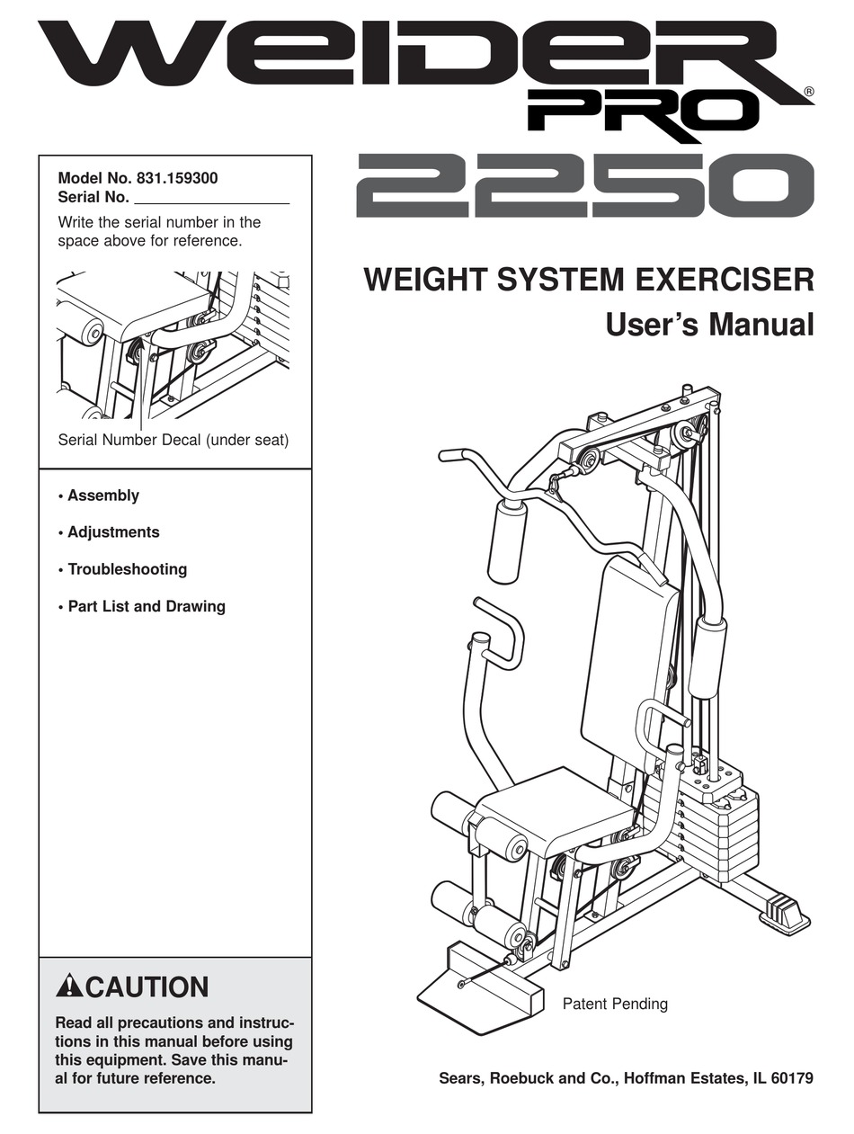 Weider pro 256 exercise chart hot sale