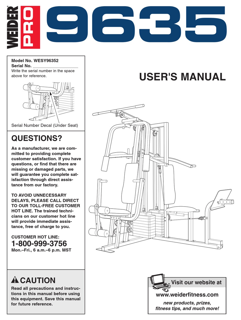 Weider home gym online 9635