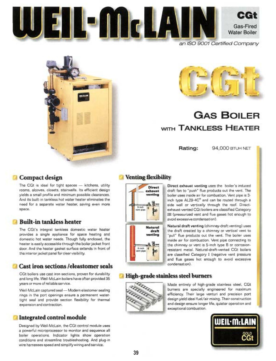 WEILMCLAIN CGT DATASHEET Pdf Download ManualsLib