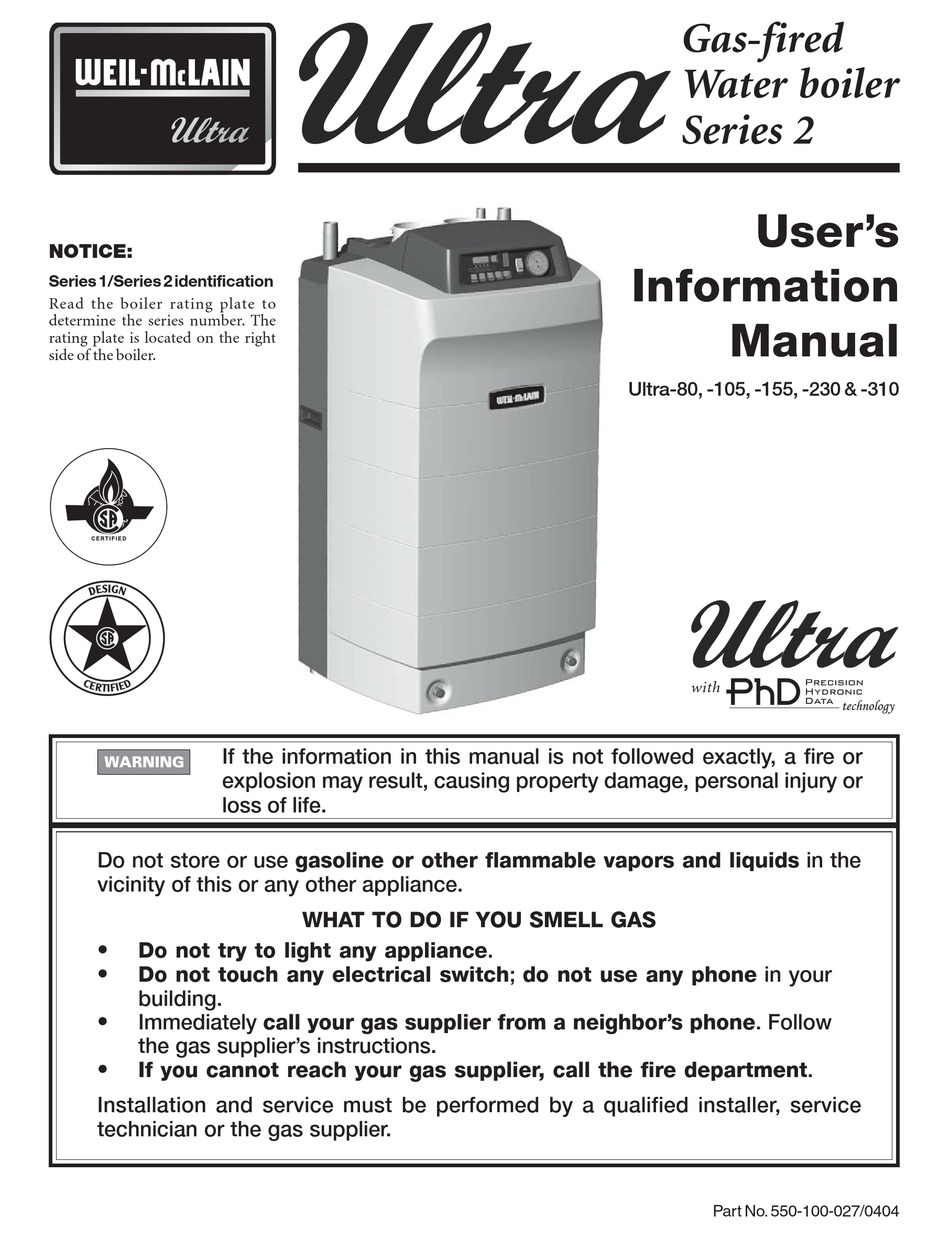 WEIL-MCLAIN SERIES 2 USER'S INFORMATION MANUAL Pdf Download | ManualsLib