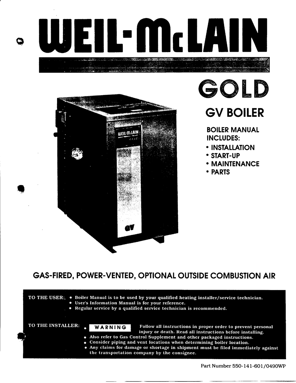 WEIL-MCLAIN SERIES 1 BOILER PRODUCT MANUAL Pdf Download | ManualsLib