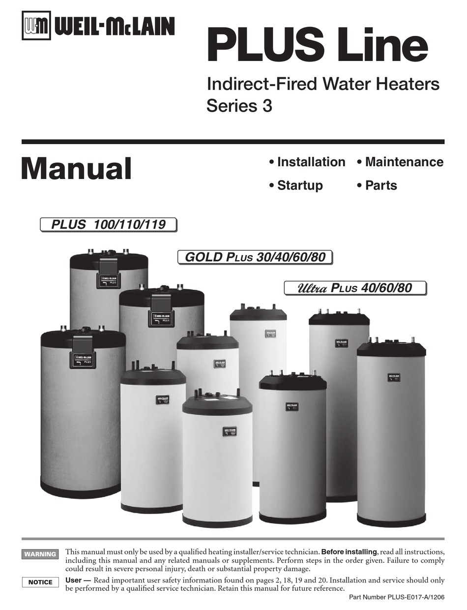 WEILMCLAIN PLUS LINE PLUSE017A/1206 USER MANUAL Pdf Download