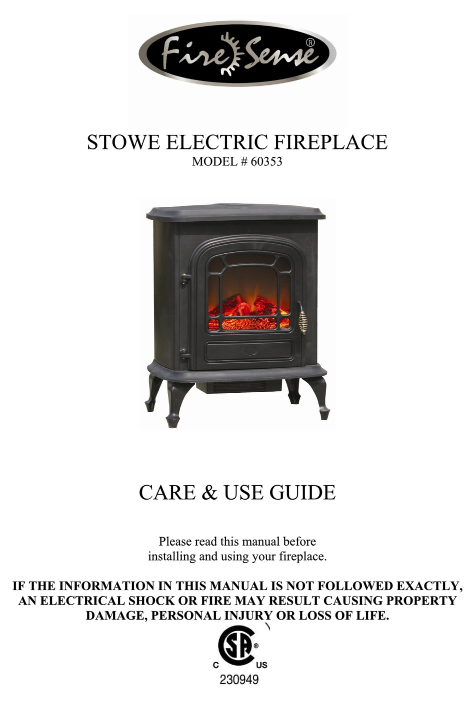 FIRE SENSE 60353 USE AND CARE MANUAL Pdf Download ManualsLib