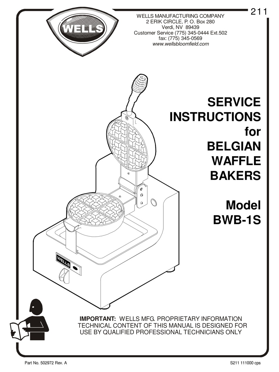 WELLS BWB1S SERVICE INSTRUCTIONS MANUAL Pdf Download ManualsLib