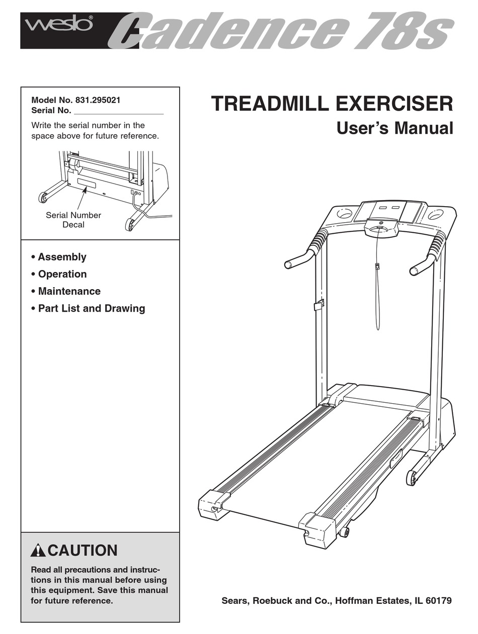 Weslo cadence best sale 78s treadmill