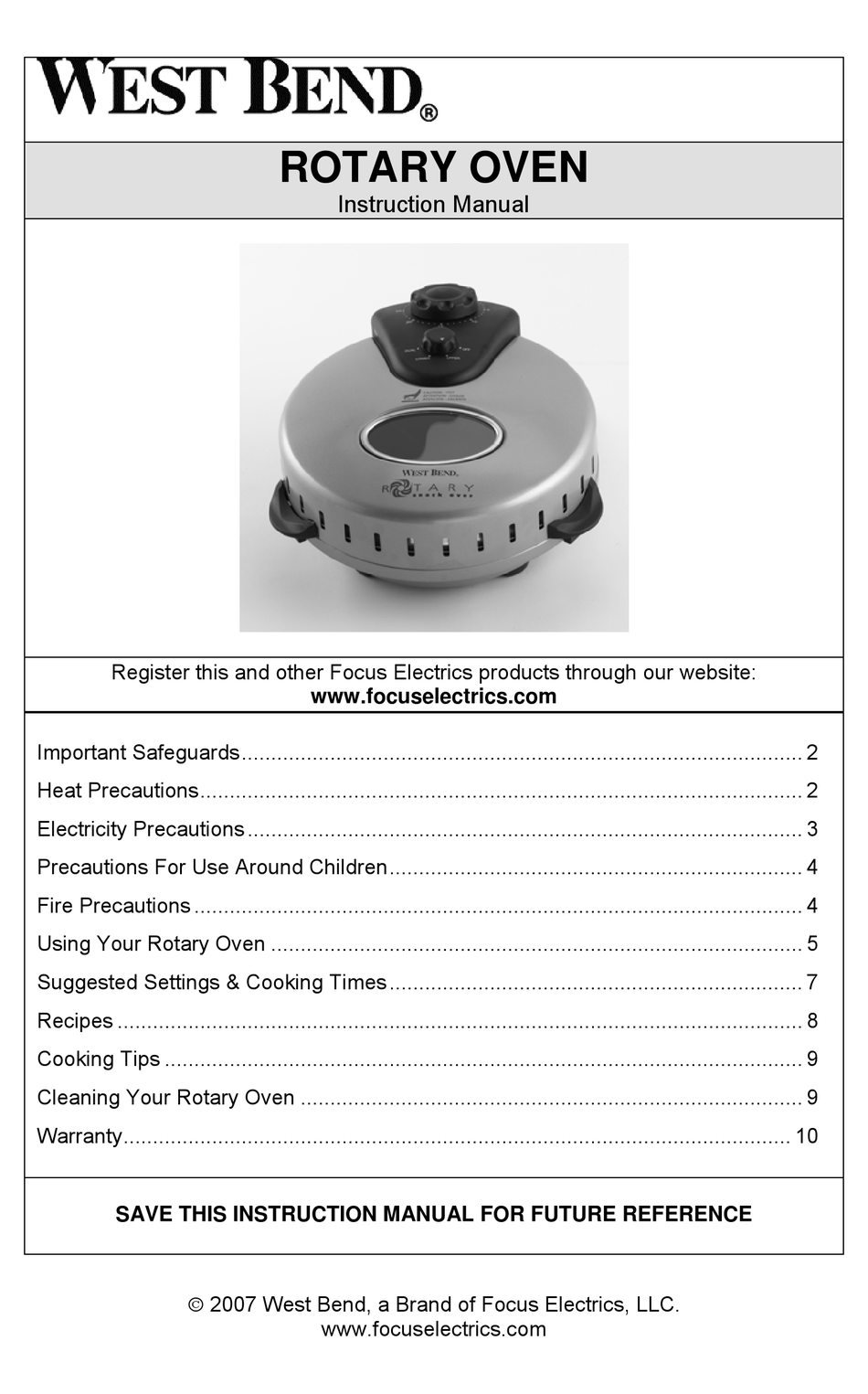 User manual WestBend Stir Crazy 82707 (English - 24 pages)