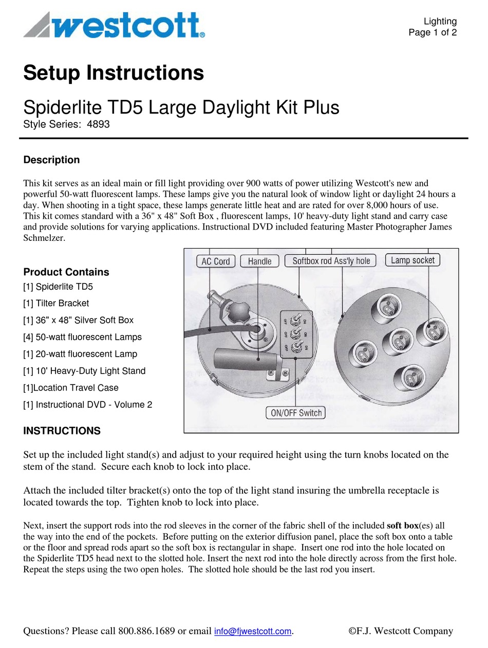 WESTCOTT 4893 SETUP INSTRUCTIONS Pdf Download ManualsLib