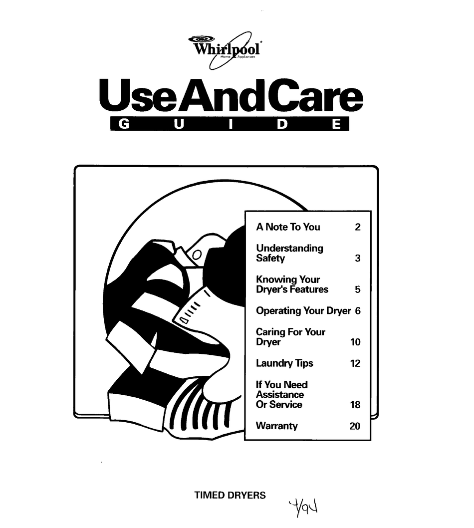 WHIRLPOOL COMPACT DRYERS USE AND CARE MANUAL Pdf Download | ManualsLib