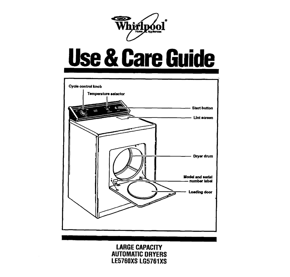 WHIRLPOOL LE5760XS USE AND CARE MANUAL Pdf Download ManualsLib