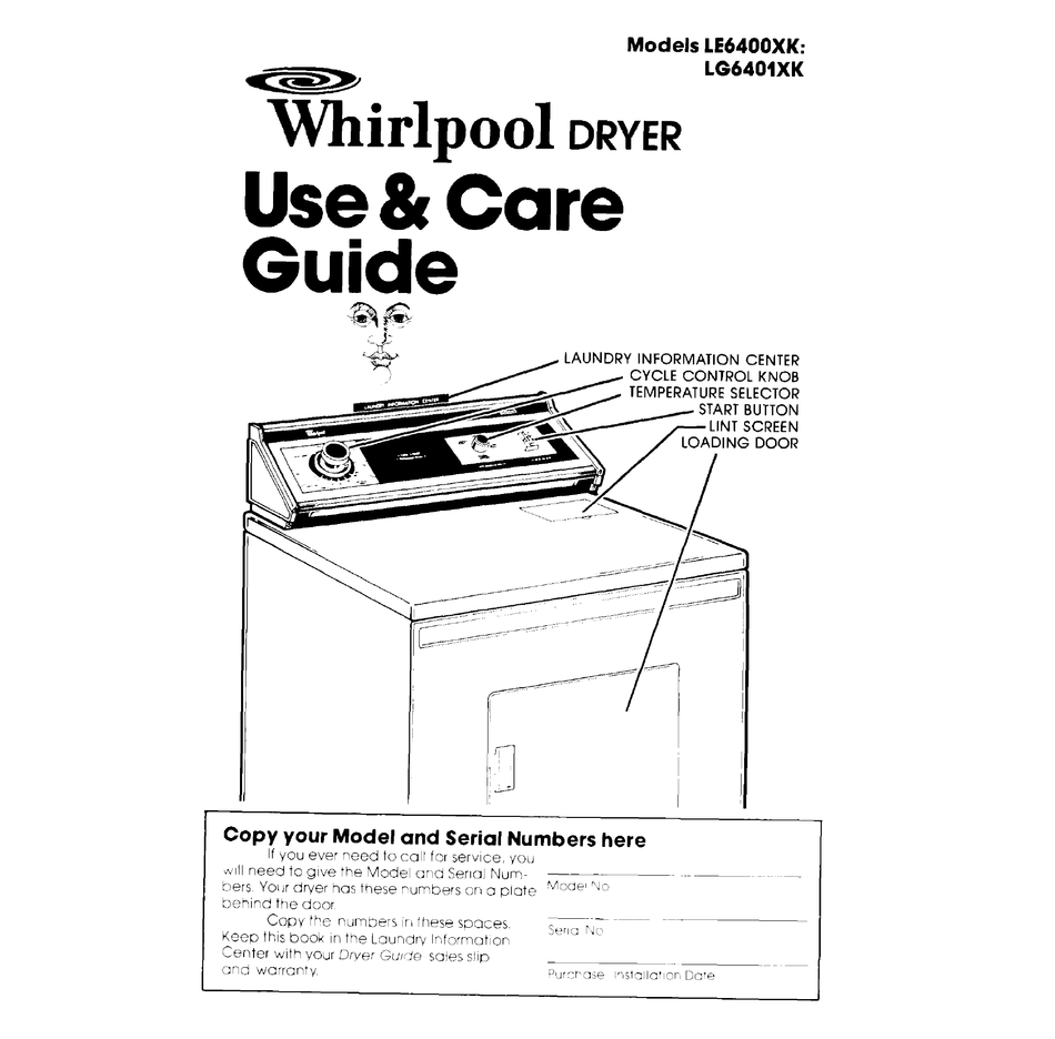 WHIRLPOOL LE6400XK USE AND CARE MANUAL Pdf Download ManualsLib