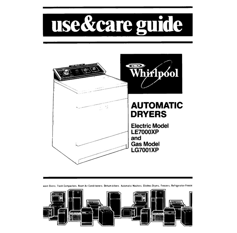 WHIRLPOOL LE7000XP USE AND CARE MANUAL Pdf Download ManualsLib