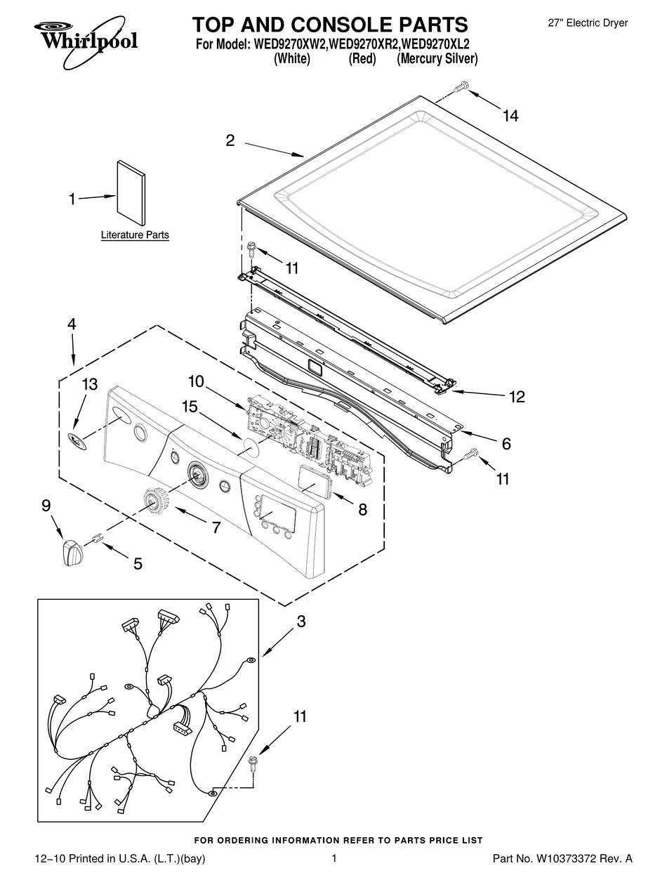 WHIRLPOOL WED9270XL2 PARTS LIST Pdf Download ManualsLib