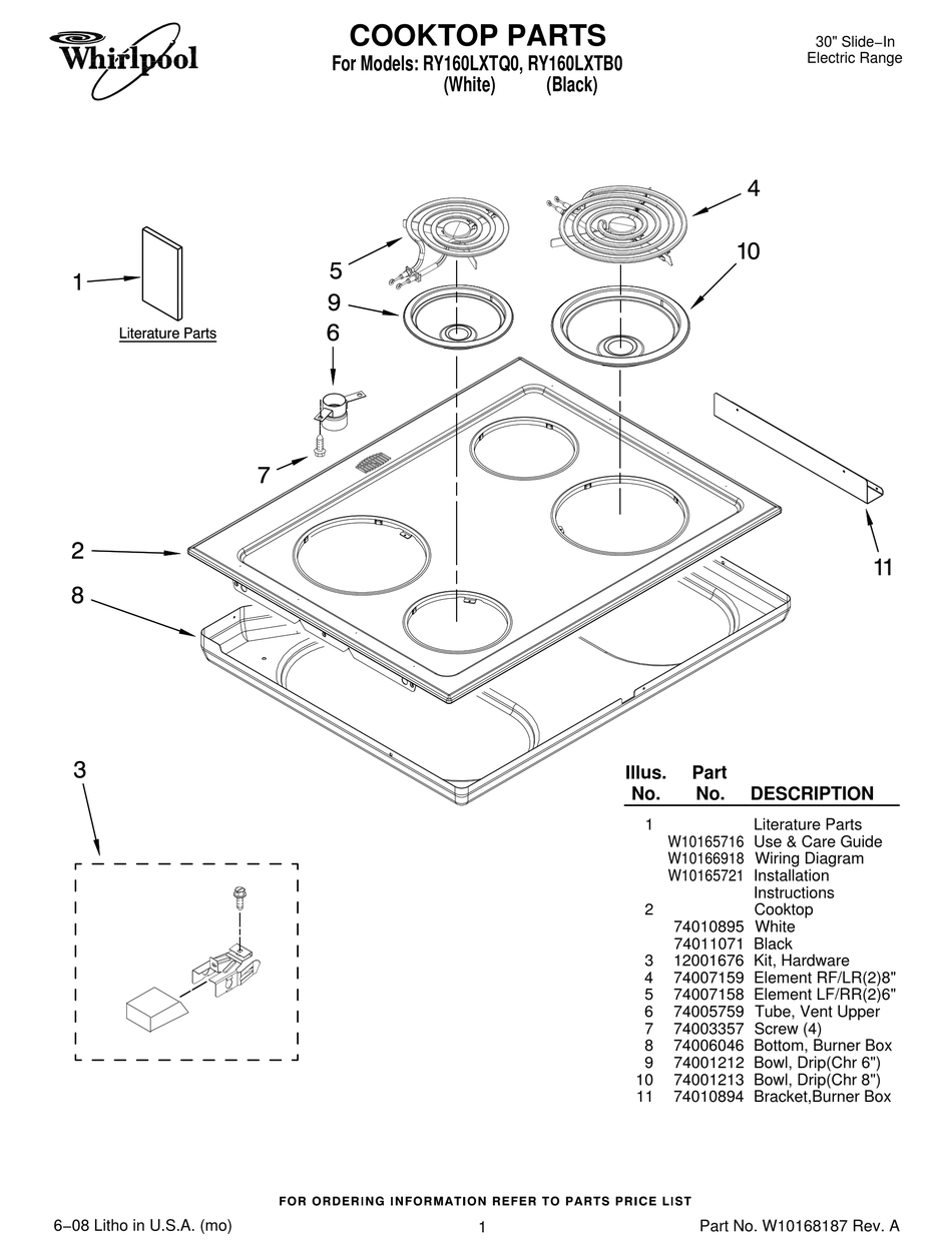 Whirlpool Ry160lxt Parts List Pdf Download 