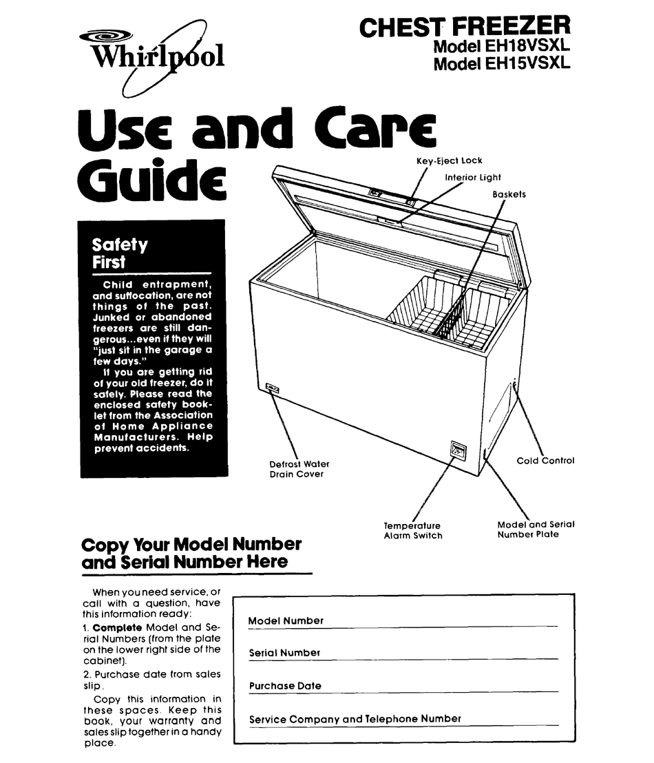 WHIRLPOOL EH15VSXL USE AND CARE MANUAL Pdf Download ManualsLib