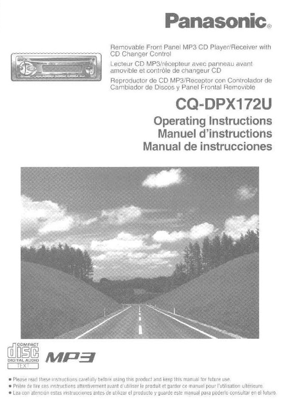 PANASONIC CQ-DPX172U OPERATING INSTRUCTIONS MANUAL Pdf Download ...