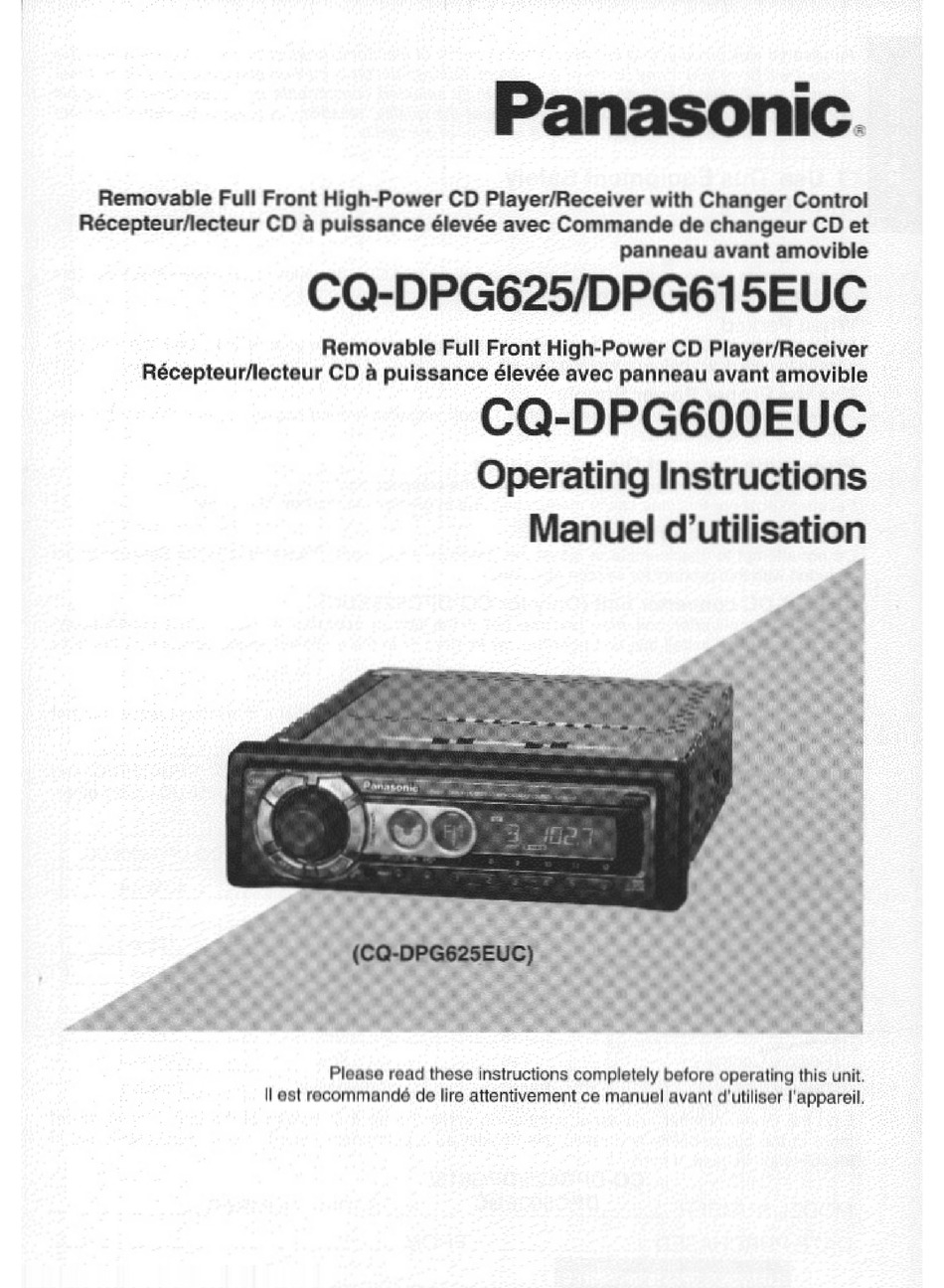 PANASONIC CQ-DPG600 OPERATING INSTRUCTIONS MANUAL Pdf Download | ManualsLib