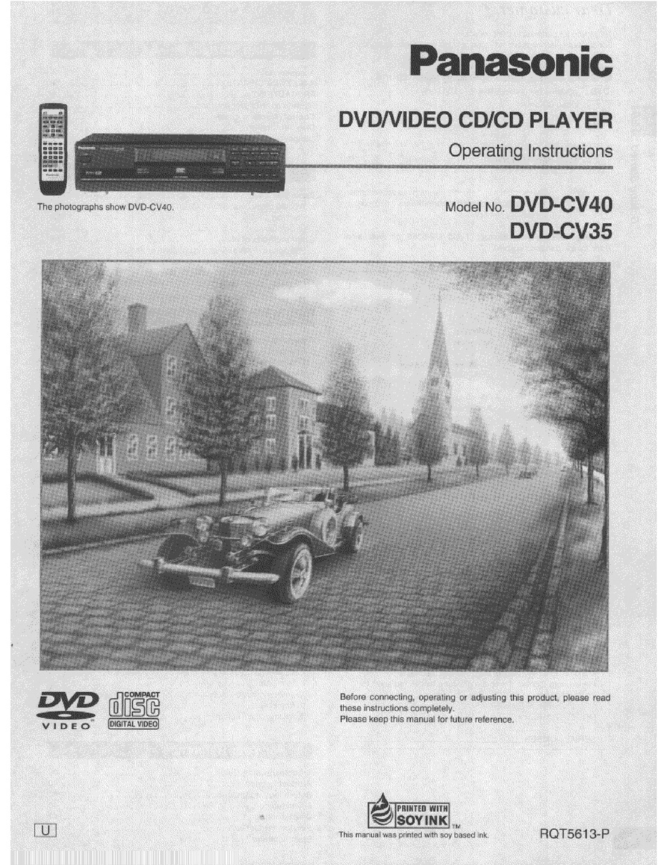PANASONIC DVDCV40 OPERATING INSTRUCTIONS MANUAL Pdf Download ManualsLib