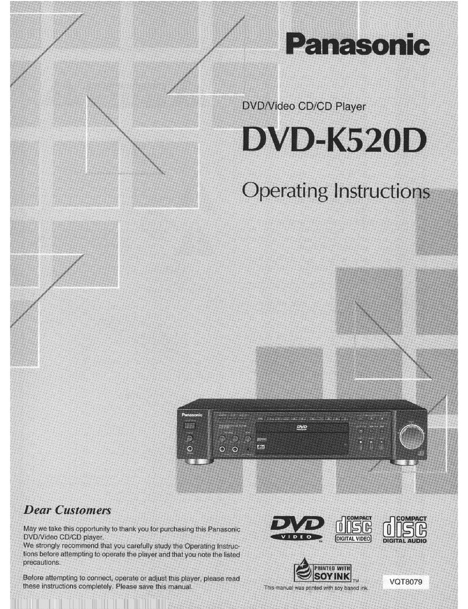 PANASONIC DVDK520 OPERATING INSTRUCTIONS MANUAL Pdf Download ManualsLib