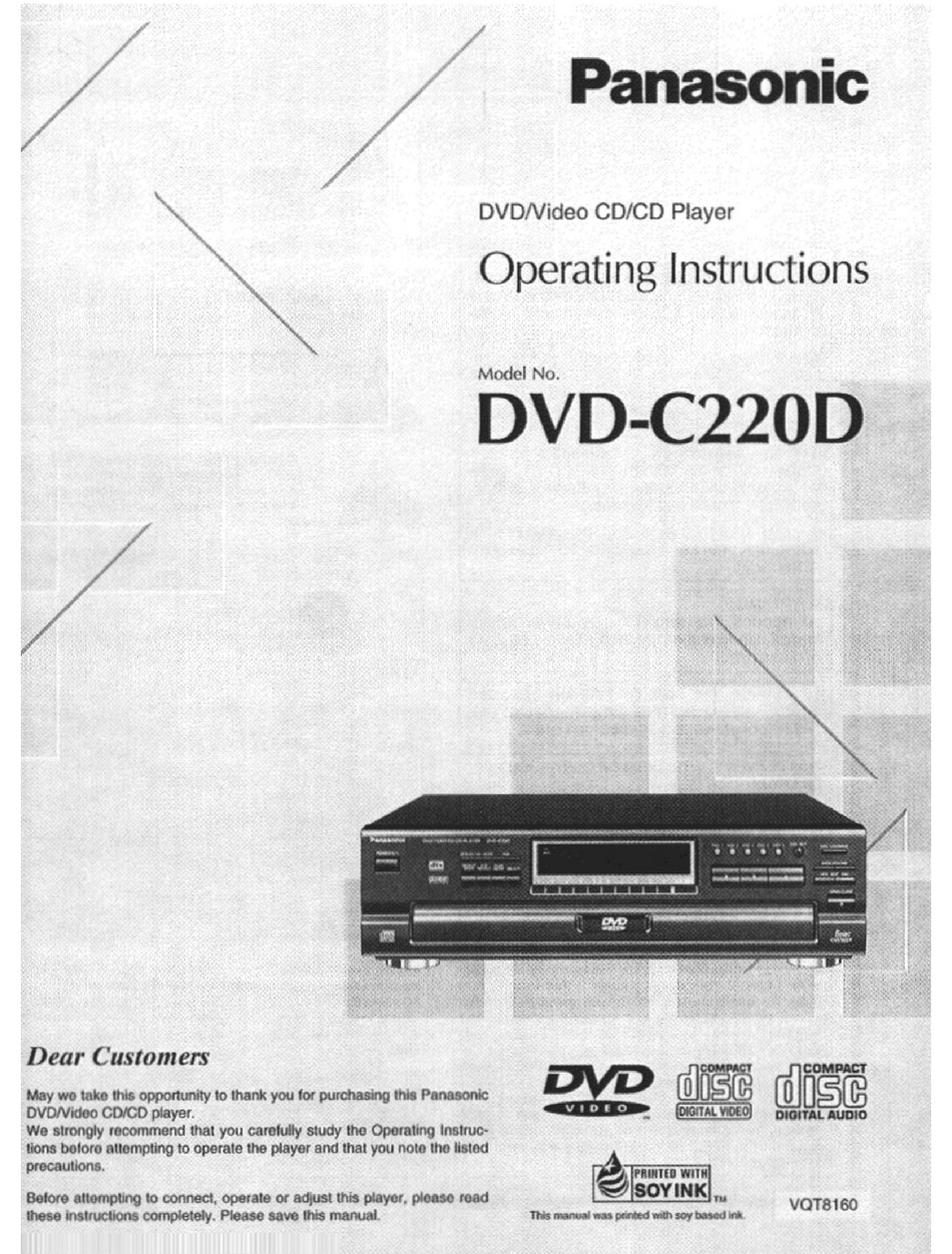 PANASONIC DVDC220 OPERATING INSTRUCTIONS MANUAL Pdf Download ManualsLib