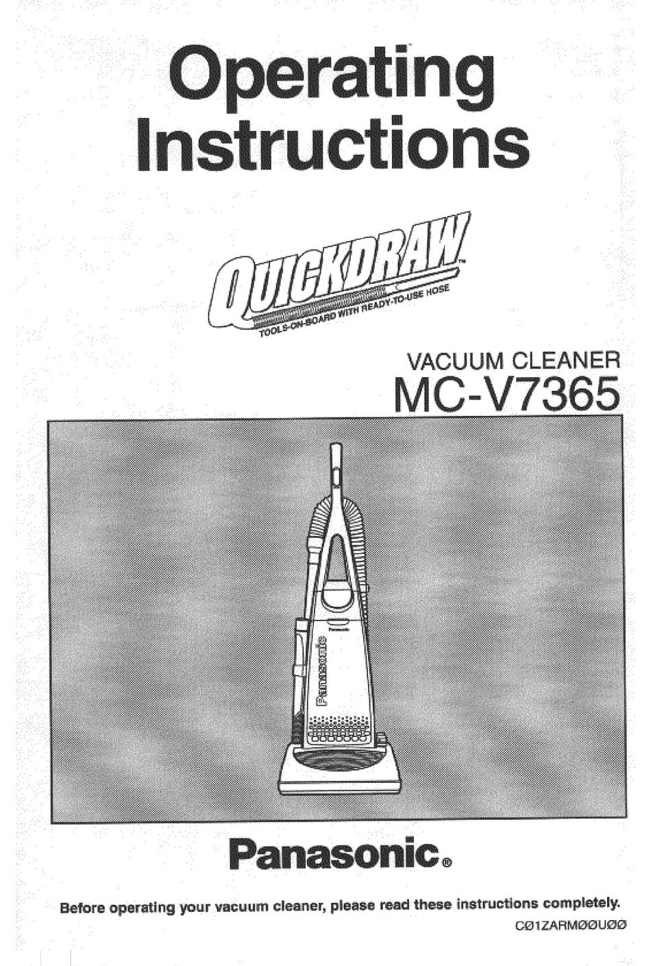 PANASONIC MC-V7365 OPERATING INSTRUCTIONS MANUAL Pdf Download | ManualsLib