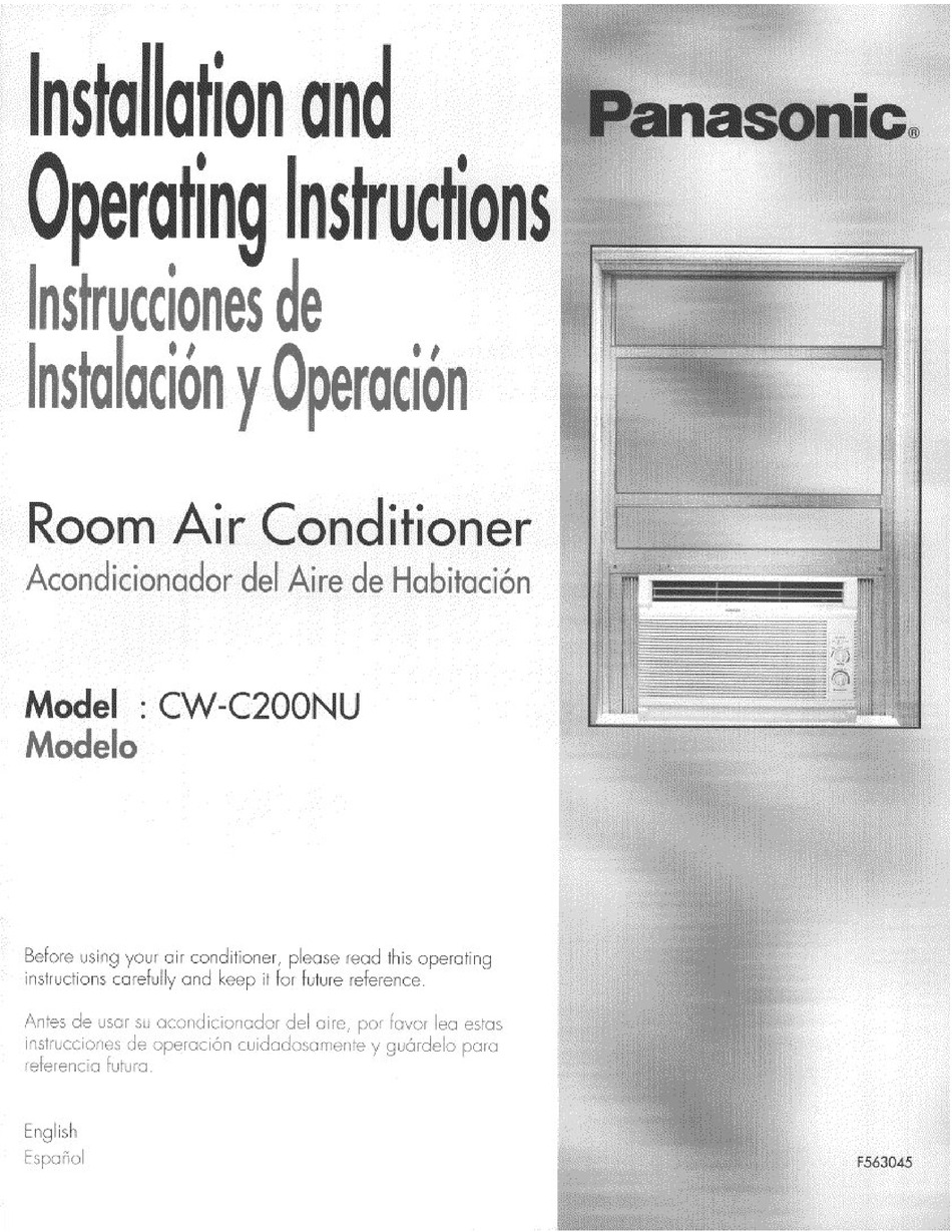 PANASONIC CWC200NU OPERATING MANUAL (ENGLISH, SPANISH) INSTALLATION