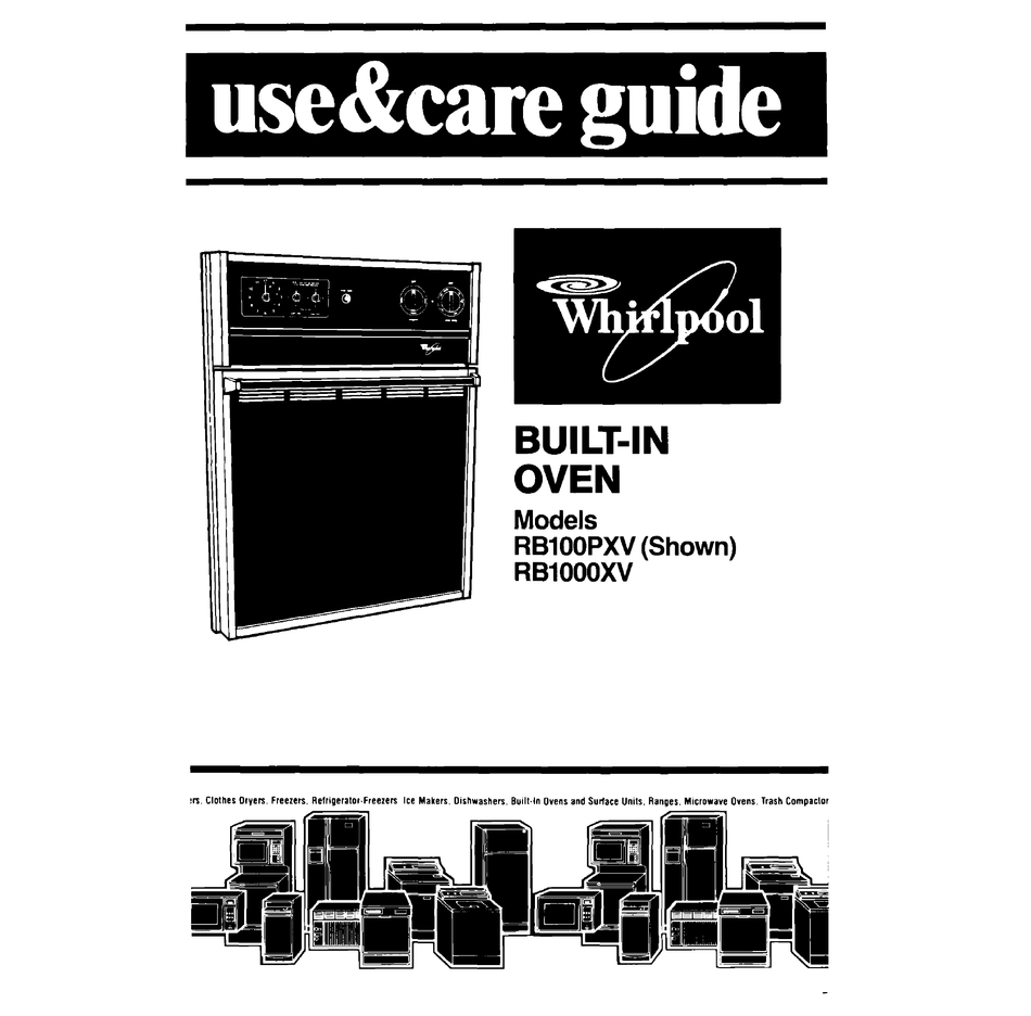 WHIRLPOOL RBIOOOXV USE AND CARE MANUAL Pdf Download ManualsLib