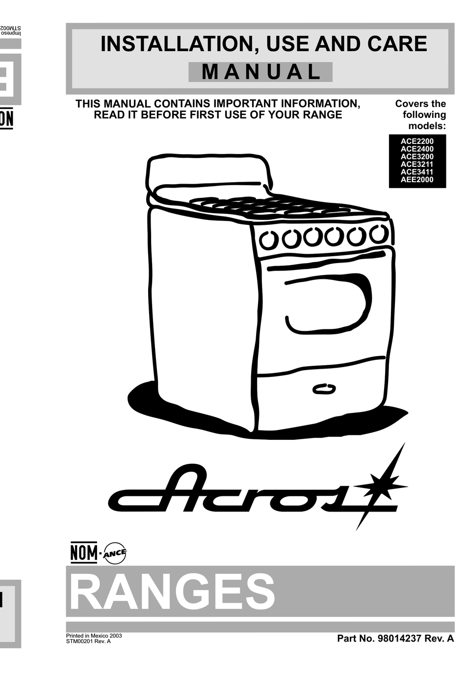 WHIRLPOOL ACE2200 USER MANUAL Pdf Download ManualsLib