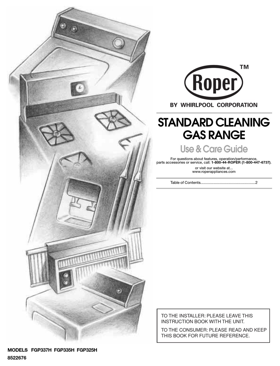 WHIRLPOOL FGP325H USE AND CARE MANUAL Pdf Download ManualsLib