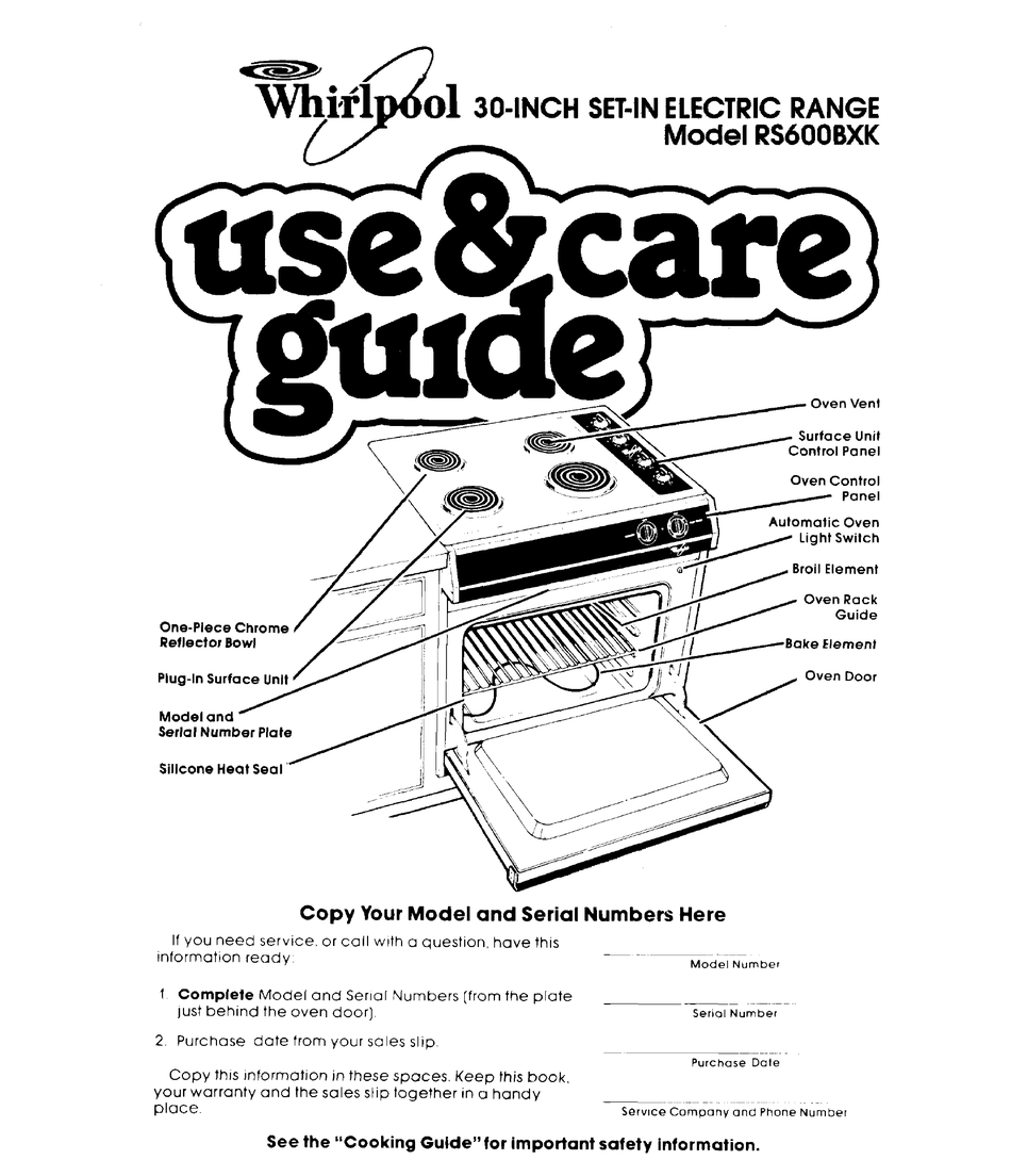 WHIRLPOOL RS600BXK USE & CARE MANUAL Pdf Download ManualsLib