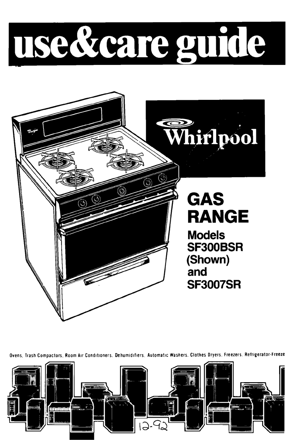 WHIRLPOOL SF3007SR USE & CARE MANUAL Pdf Download ManualsLib