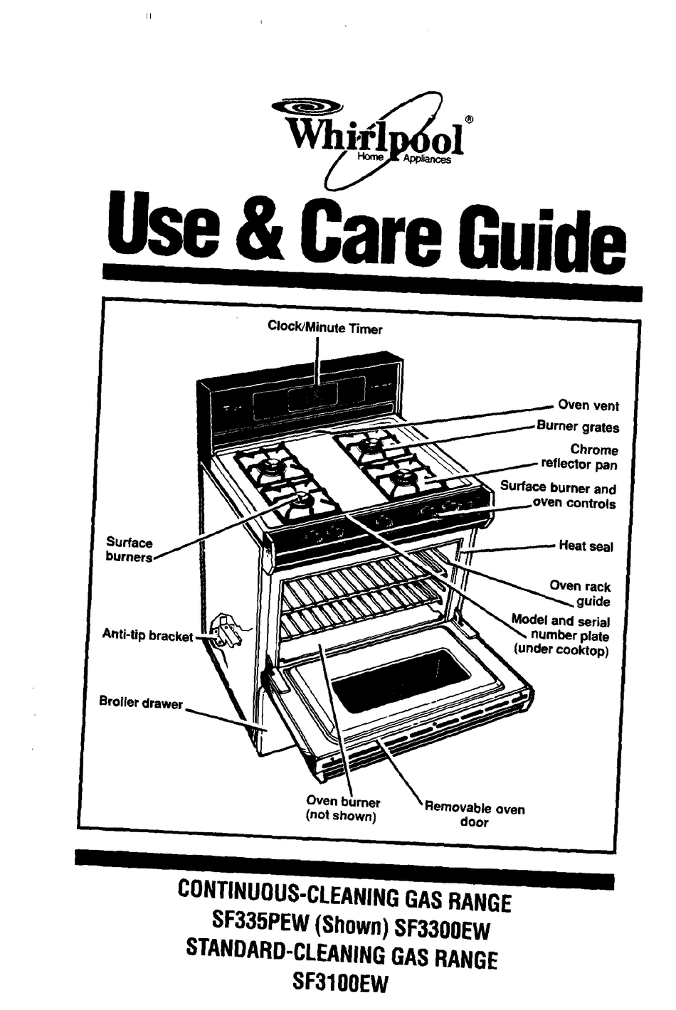 WHIRLPOOL SF335PEW USE AND CARE MANUAL Pdf Download ManualsLib