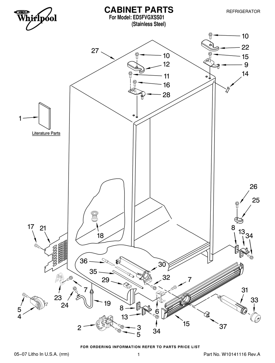 WHIRLPOOL ED5FVGXSS01 PARTS LIST Pdf Download | ManualsLib