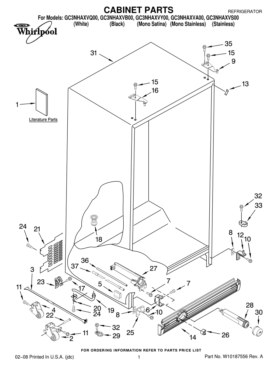 WHIRLPOOL GC3NHAXVA00 PARTS MANUAL Pdf Download | ManualsLib