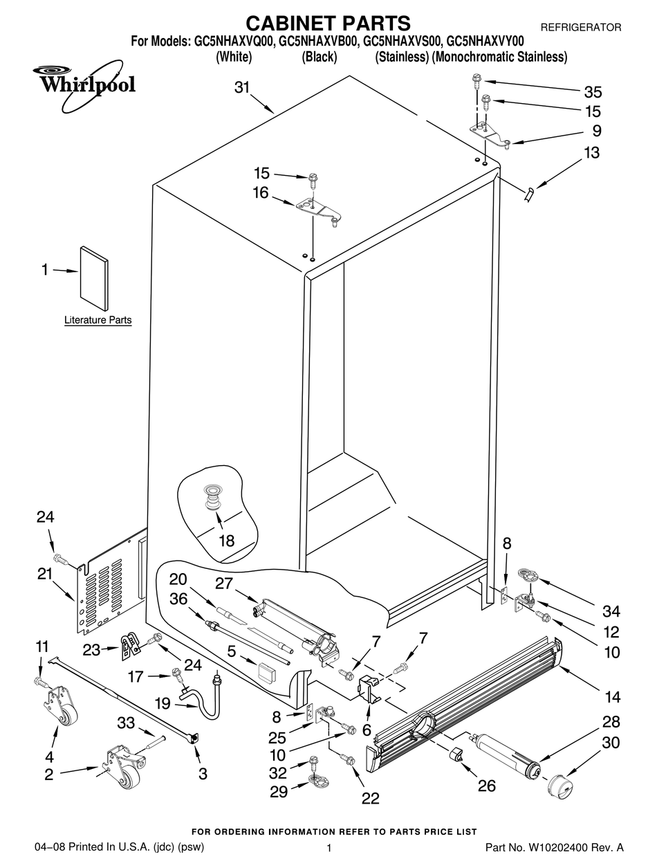 WHIRLPOOL GC5NHAXVQ00 PARTS MANUAL Pdf Download ManualsLib