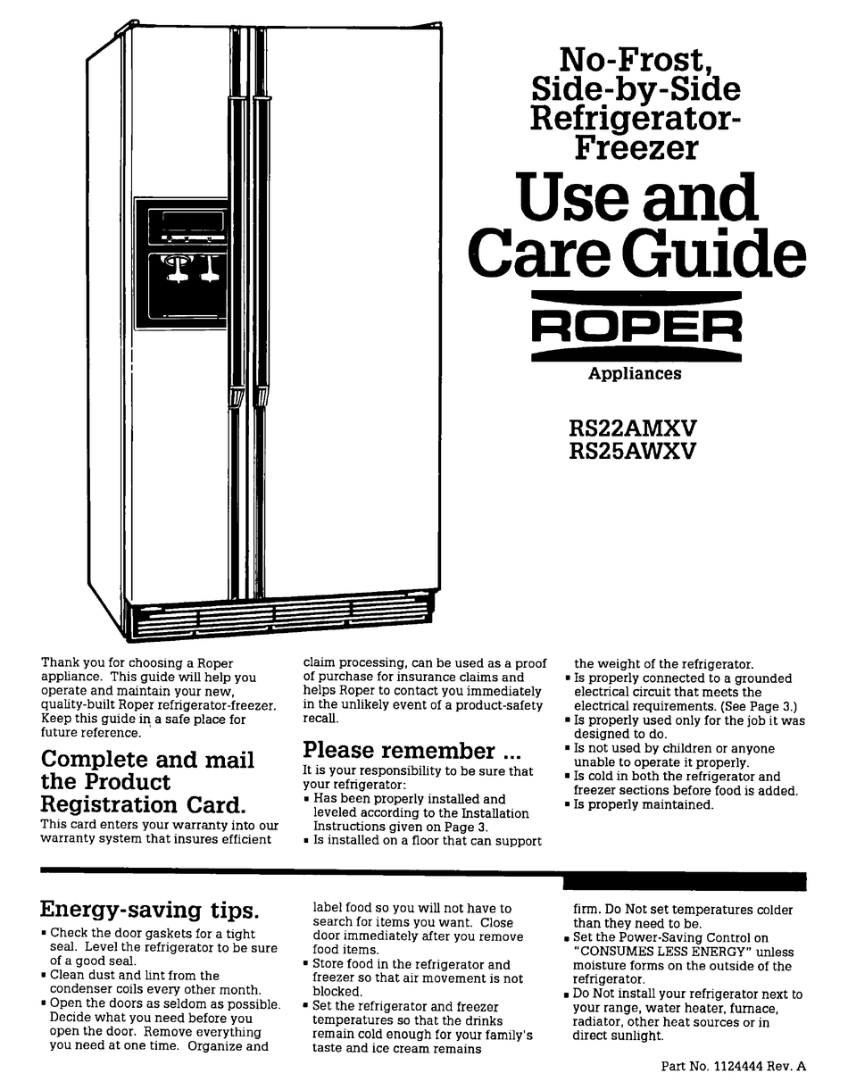 roper refrigerator dimensions