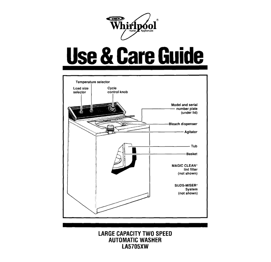 WHIRLPOOL LA5705XW USE & CARE MANUAL Pdf Download ManualsLib