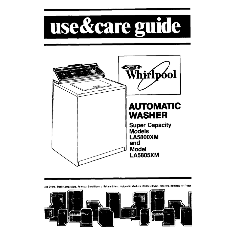 WHIRLPOOL LA5805XM USE & CARE MANUAL Pdf Download ManualsLib