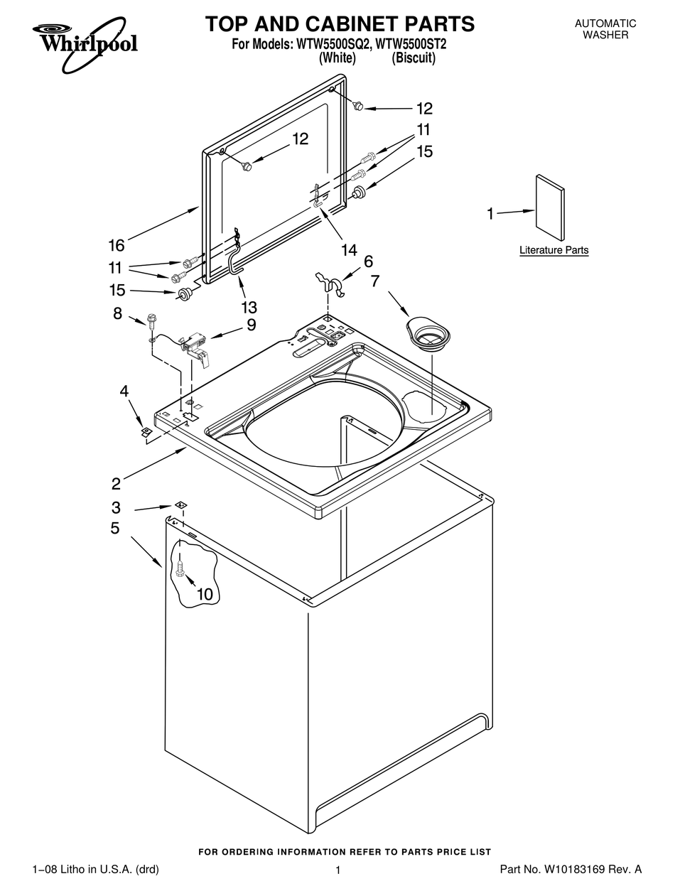 Whirlpool Wtw5500sq2 Parts List Pdf Download Manualslib